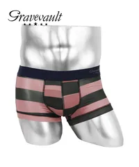 新品 未使用 Gravevault グレイブボールト 下着 Border line メンズ ローライズ ボクサーパンツ 519163【メール便】 ピンクグレーのサムネイル