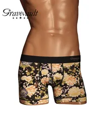 新品 未使用 Gravevault グレイブボールト 下着 PEONY FLOWER メンズ ショート ボクサーパンツ 519182【メール便】 ブラックのサムネイル