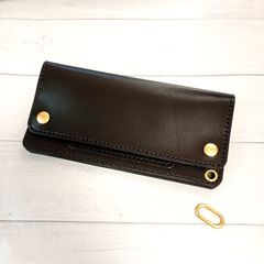 ☆(Horweenクロムエクセル)♯茶芯ブラック トラッカーウォレット