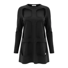 Ag3 COMME des GARCONS コムデギャルソン カッティング ウールトップ Deconstructed Cut-Out Jersey Top サイズM ブラックt18rのサムネイル