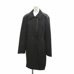 コルディア CORDIER 中綿コート 42 黒 ブラック 無地 レザー切り替え レギュラーカラー 長袖 /NP ■ECC006のサムネイル
