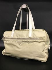 PRADA　プラダ　ショルダーバッグ　テスートナイロン　三角ロゴ　肩掛け　アイボリー系　2532