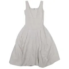 美品 FOXEY BOUTIQUE フォクシー ブティック ミラノリブ ニット ノースリーブワンピース コルセットデザイン ドレス 38 ベージュ レディース 古着 中古 USEDのサムネイル