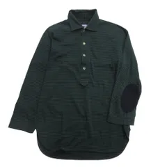 良品 JUNYA WATANABE MAN ジュンヤワタナベマン 08aw エルボーパッチ ポロシャツ ボーダー 七分丈 コムデギャルソン S 緑 グリーン メンズ 古着 中古 USEDのサムネイル