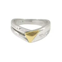新品同様 TRUSSARDI トラサルディ 新品仕上げ済 K18 SV925 コンビ リング 指輪 アクセサリー ヴィンテージ 9号 シルバー ゴールド メンズ レディース 古着 中古 USEDのサムネイル