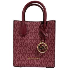 未使用 MICHAEL KORS マイケルコース マーサー シグネチャー XS NS ショッパー クロスボディー 2WAY ハンドバッグ マルベリー レディース 古着 中古 USED