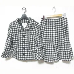 美品 Rene ルネ ツイード ジャケット スカート セットアップ  6743340/6744570 サイズ36 ホワイト ブラック レディース 古着 中古 USEDのサムネイル