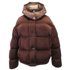 美品 MONCLER モンクレール 17aw CAILLE カイユ ショート ダウンジャケット グリッター ラメ フード取外可能 ロゴワッペン 0 ブラウン レディース 古着 中古 USEDのサムネイル