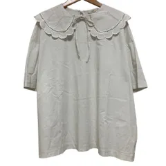 美品 yori ヨリ スカラップカラーカットソー サイズF ホワイト レディース 古着 中古 USEDのサムネイル
