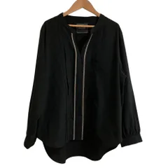 美品 Pierre Cardin ピエールカルダン プルオーバー ブラウス 大きいサイズ 3L ブラック レディース 古着 中古 USEDのサムネイル