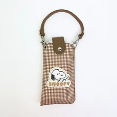 スヌーピー メガネポーチ ベージュチェック メガネケース サガラワッペンシリーズ SNOOPYのサムネイル