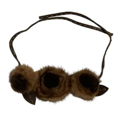 良品 FENDI フェンディ セレリア ミンクファー レザーチョーカー ブラウン レディース 古着 中古 USEDのサムネイル