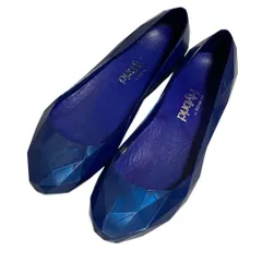 良品 UNITED NUDE ユナイテッドヌード ジオメトリックデザイン フラットパンプス シューズ サイズ38 24cm ブルー レディース 古着 中古 USEDのサムネイル
