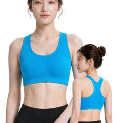 [Official Ailey] Brand New Sports Bra, Non-Bouncing Yoga Bra, Side Fat Correction, Plus Sizes, for Middle School and High School Students, Club Activities, Exercise, Fitness, Yoga Wear, Bra with Cups, Blue, Ailey Yoga Specialty Store