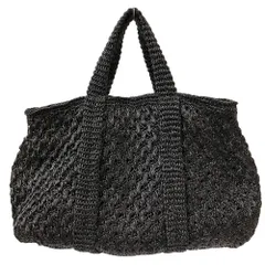 美品 ne Quittez pas ヌキテパ メタリックトートバッグ S 編み込み ハンドバッグ ブラック レディース 古着 中古 USEDのサムネイル