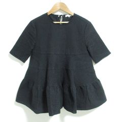 未使用✨タグ付き　SONO ラウンディッシュペプラム レーシィブラウス　黒 未使用✨タグ付き SONO ラウンディッシュペプラム レーシィブラウス 黒