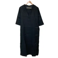 美品 MUSE de Deuxieme Classe ミューズドゥドゥーズィエムクラス リネン100％ シアー ロングワンピース F ブラック レディース 古着 中古 USEDのサムネイル
