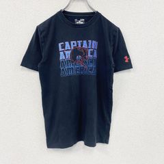 UNDER ARMOUR 언더아머 MARVEL 캡틴·미국 반소매 프린트 T셔츠 4연 프린트 블랙 블랙 헌 옷[가격 인하 교섭 OK!]