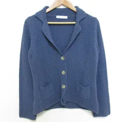美品 FABIANA FILIPPI ファビアナフィリッピ バルキーニット ジャケット M ブルー レディース 古着 中古 USEDのサムネイル