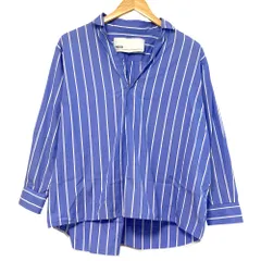 良品 TICCA ティッカ ストライプ ロングスリーブ ブラウス シャツ 0201401032 サイズF ブルー レディース 古着 中古 USEDのサムネイル