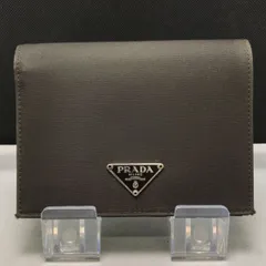 PRADA　プラダ　二つ折り財布　三角ロゴ　テスートナイロン　チャコール系　2379のサムネイル