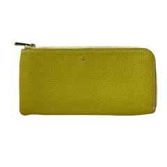 美品 PELLE BORSA ペレボルサ Reinette Goods レネット L字ファスナー レザー ロングウォレット 長財布 イエロー レディース 古着 中古 USEDのサムネイル