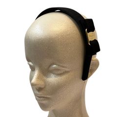 美品】 CA4LA リボン付きカチューシャ ブラック ヘアアクセサリー