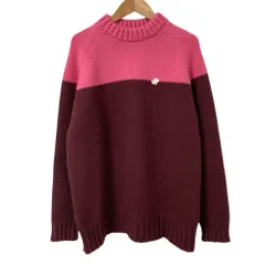 未使用 PATOU パトゥ ウールカシミヤ ラウンドネック バイカラーニット セーター サイズXS ピンク ボルドー レディース 古着 中古 USEDのサムネイル