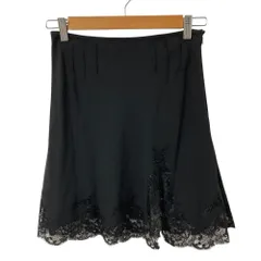 良品 Christian Dior クリスチャンディオール レーストリム ミニスカート サイズ38 ブラック レディース 古着 中古 USEDのサムネイル