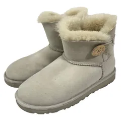 美品 UGG australia アグ オーストラリア ベイリーボタン ムートン ショートブーツ F19011L サイズ USA5 22cm グレー レディース 古着 中古 USEDのサムネイル