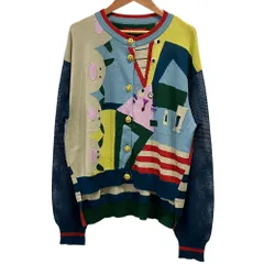 未使用 25SS OLLEBOREBLA オレボレブラ アルベロベロ ぶたさん メッシュスリーブ ニットカーディガン 121462 M ブルー マルチカラー レディース 古着 中古 USEDのサムネイル