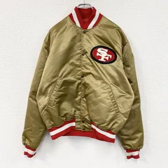 STARTER　スターター　NFL　San Francisco 49ers　ナイロンスタジャン　金色　ゴールド　Lサイズ　古着のサムネイル