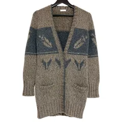 良品 BRUNELLO CUCINELLI ブルネロクチネリ カシミヤシルク スパンコール ニットカーディガン Sサイズ ブラウン レディース 古着 中古 USEDのサムネイル