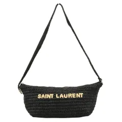 良品 SAINT LAURENT PARIS サンローランパリ ル ラフィア ショルダーバッグ 667490 ブラック レディース 古着 中古 USEDのサムネイル