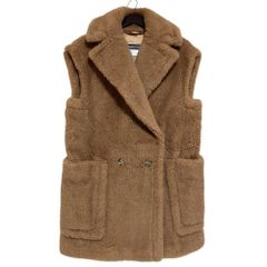 ☆美品☆マックスマーラ テディベア ボア ベスト ジレ XS グリーン 