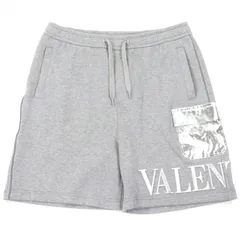 極美品□VALENTINO ヴァレンティノ 2021年製 エンボスロゴ スウェット ショートパンツ グレー シルバー M イタリア製 正規品 メンズのサムネイル