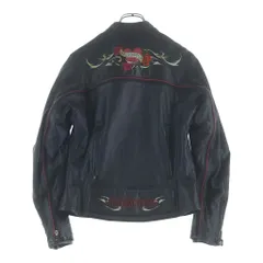 HARLEY DAVIDSON (ハーレーダビッドソン) ローズエンブロイダリー 2Way レザーバイカージャケット ブラック レディース 97061-08VMのサムネイル