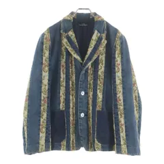 tricot COMME des GARCONS (トリコ コム デ ギャルソン) フラワーストライプ 3Bシングル デニムテーラードジャケット インディゴ TC-J005のサムネイル