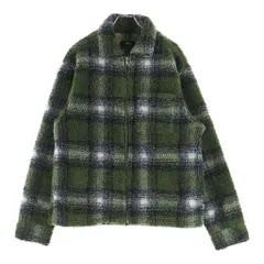STUSSY (ステューシー) SHADOW PLAID SHERPA ZIP SHIRT OLIVE 1110224 シャドウ プレイド シェルパ ジップフリース シャツ ジャケット オリーブのサムネイル