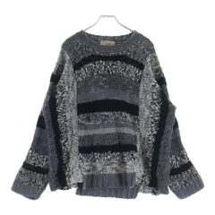 MAISON FLANEUR (メゾンフラネウール) ランダムデザイン ウール混 メッシュ長袖ニットセーター グレー 16WMUSW80のサムネイル