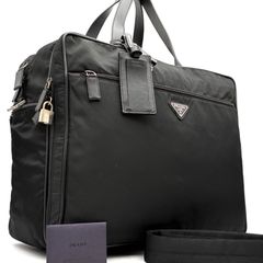 希少】プラダ ビジネスバッグ 2way ショルダー レザー A4可 三角ロゴ黒