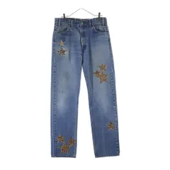 CHROME HEARTS (クロムハーツ) 505 U VNTG JEAN BL ORNG TAB ハラコ スターパッチデニム インディゴのサムネイル