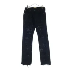 Innocence NYC (イノセンス) 23AW DESTROY LEATHER DENIM PANTS デストロイレザー ダメージ加工 デニムパンツ ブラック INDELE01のサムネイル