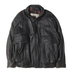 90s 大きいサイズ レザージャケット 本革 羊革 ラムレザー 黒 3L