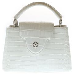 LOUIS VUITTON (ルイヴィトン) カプシーヌBB エキゾチック レザー クロコダイル シルバー金具 2WAY ハンドバッグ ショルダーバッグ ホワイトのサムネイル