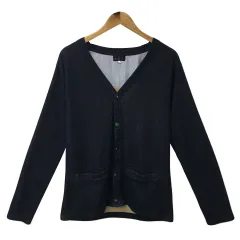 ティーケーミクスパイス タケオキクチ THE SHOP TK MIXPICE カーディガン Vネック ミドル丈 長袖 XL 紺 ネイビーのサムネイル