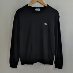 LACOSTE ラコステ EXCLUSIVE EDITION 鹿の子 ワンポイント 刺繍 長袖 Tシャツ カットソー 日本製 コットン ブラック 36 G81のサムネイル