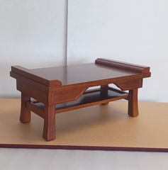蔵出し特価高級品黒檀2尺(20号)オープン塗装木製経机 伝統的デザイン 