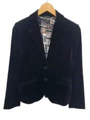 Paul Smith Black Label (ポールスミスブラックレーベル) 3Bテーラードジャケット ベロア 裏地総柄 38 ブラック レディース/009のサムネイル