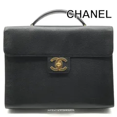 美品 CHANEL シャネル ココマーク ターンロック キャビアスキン レザー ビジネス ハンド バッグ フォーマル 鞄 かばん ブラック r1478のサムネイル
